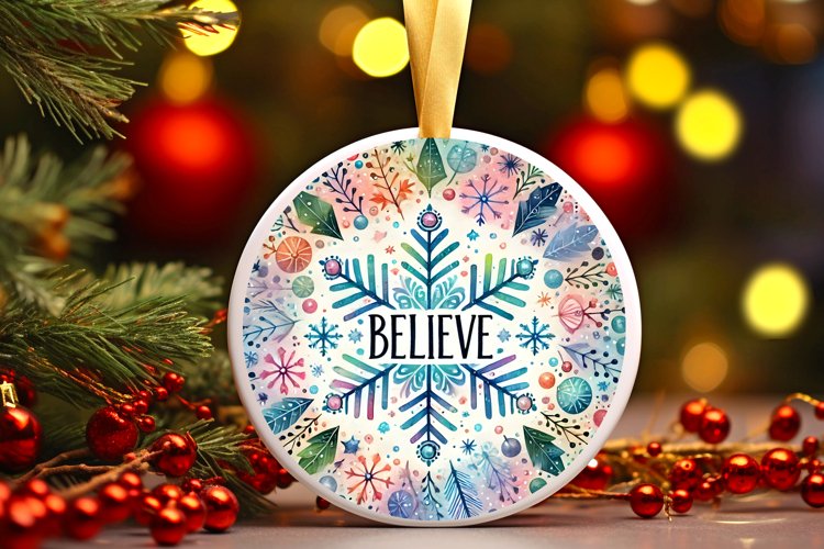 Round Christmas Ornament Sublimation|Clipart