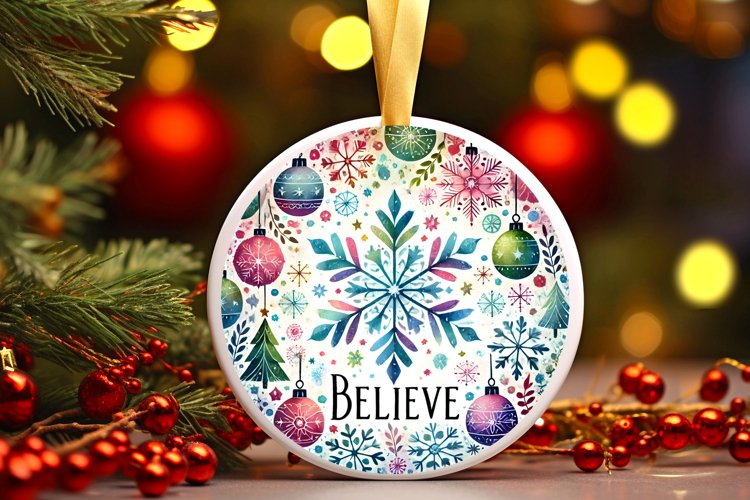 Round Christmas Ornament Sublimation|Clipart