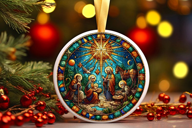 Round Christmas Ornament Sublimation|Clipart