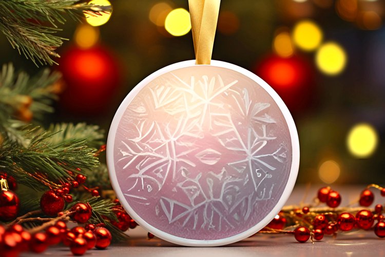 Round Christmas Ornament Sublimation|Clipart