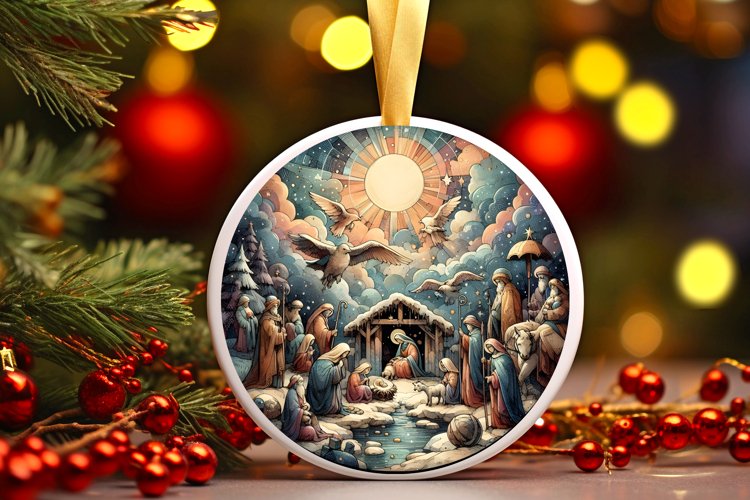 Round Christmas Ornament Sublimation|Clipart