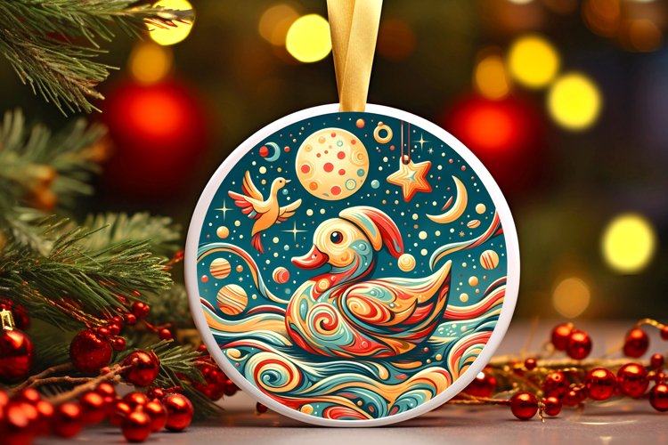Round Christmas Ornament Sublimation|Clipart