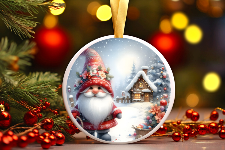 Round Christmass Ornament Sublimation|Clipart