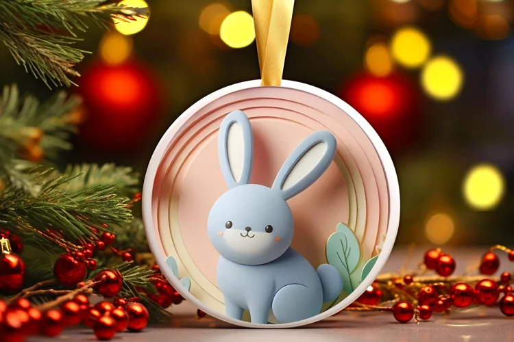 Round Christmas Ornament Sublimation|Clipart