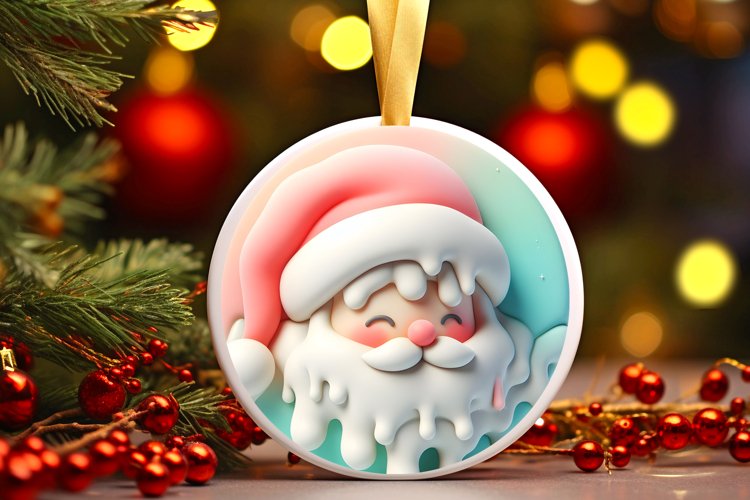Round Christmas Ornament Sublimation|Clipart example image 1