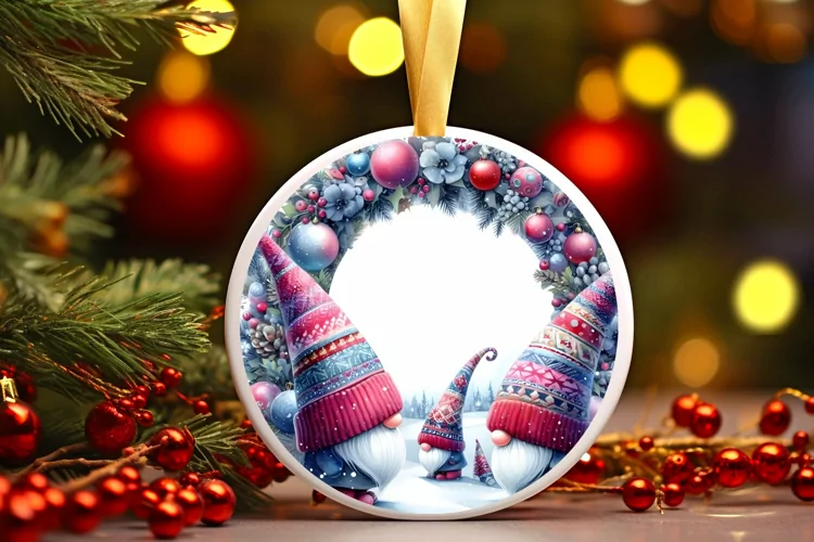 Round Christmas Ornament Sublimation|Clipart