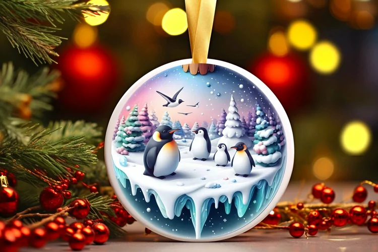 Round Christmas Ornament Sublimation|Clipart