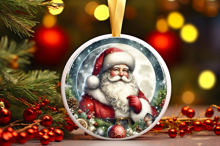 Round Christmass Ornament Sublimation|Clipart