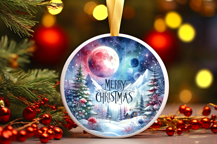 Round Christmass Ornament Sublimation|Clipart