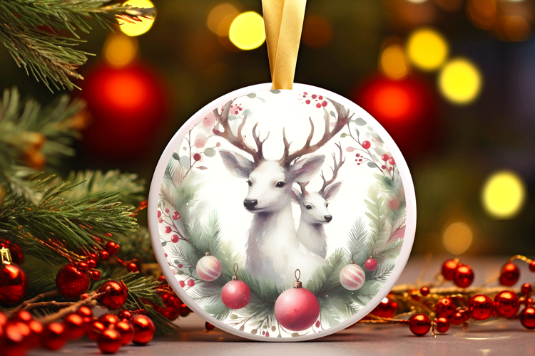 Round Christmass Ornament Sublimation|Clipart