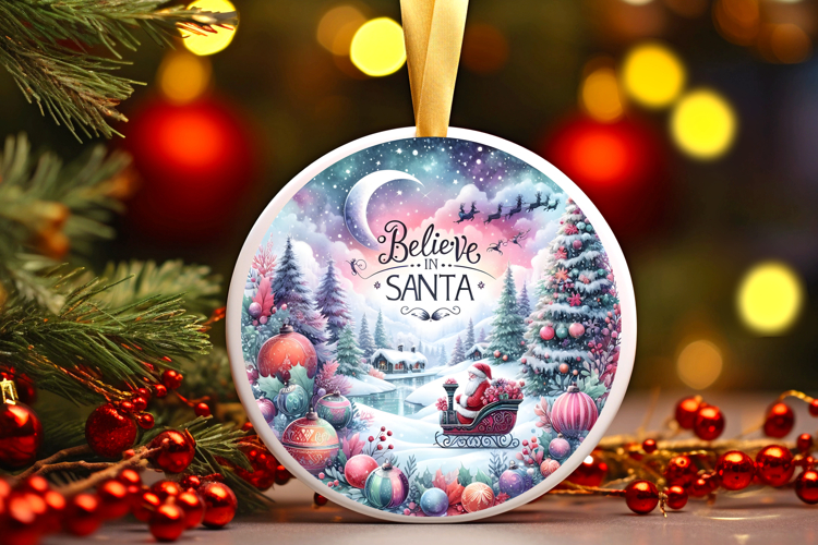 Round Christmass Ornament Sublimation|Clipart