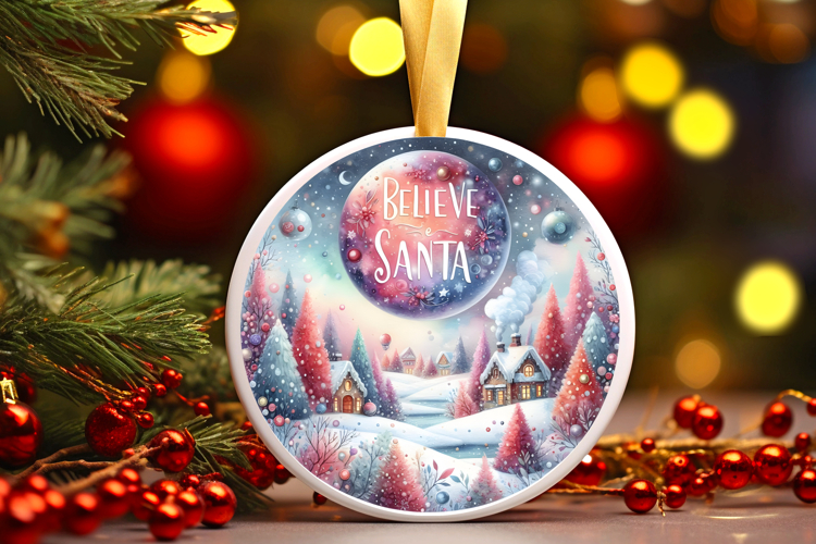 Round Christmass Ornament Sublimation|Clipart