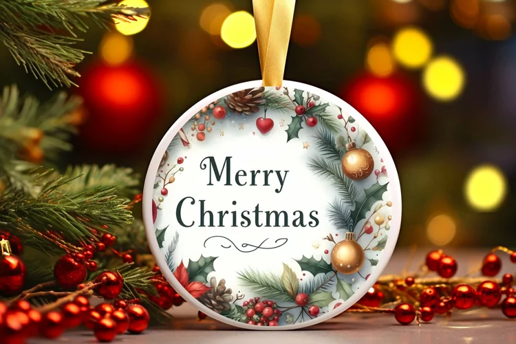 Round Christmas Ornament Sublimation|Clipart