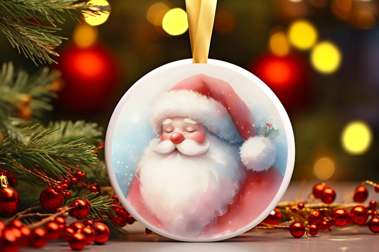 Round Christmas Ornament Sublimation|Clipart example image 1