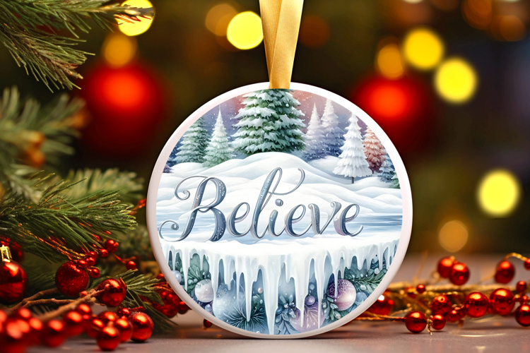 Round Christmass Ornament Sublimation|Clipart