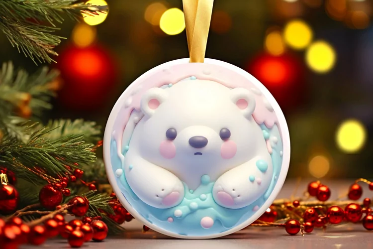 Polar Bear Christmas Ornament