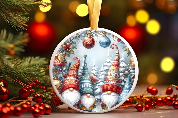 Round Christmas Ornament Sublimation|Clipart example image 1