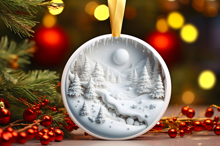 Round Christmass Ornament Sublimation|Clipart
