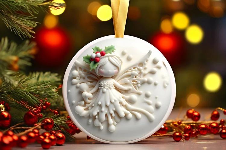 Round Christmas Ornament Sublimation|Clipart