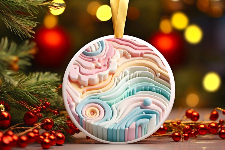 Round Christmas Ornament Sublimation|Clipart example image 1