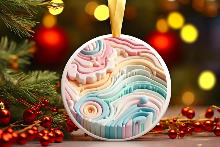 Round Christmas Ornament Sublimation|Clipart