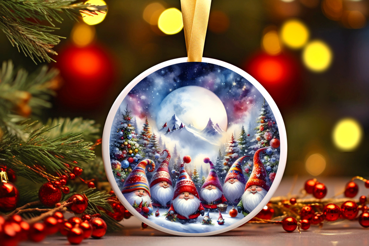 Round Christmass Ornament Sublimation|Clipart