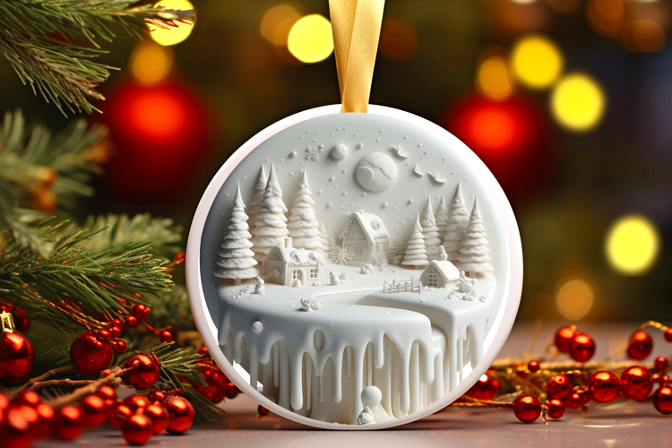 Round Christmass Ornament Sublimation|Clipart