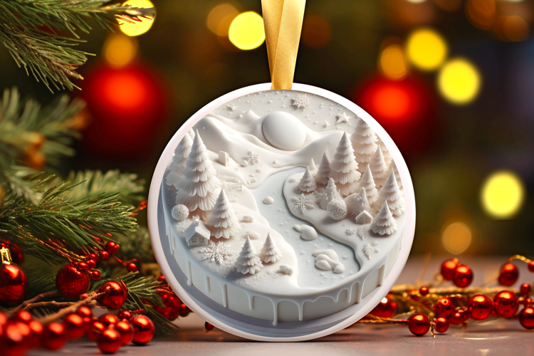 Round Christmass Ornament Sublimation|Clipart