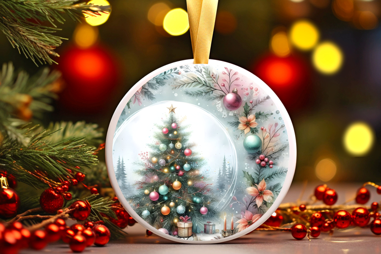 Round Christmass Ornament Sublimation|Clipart