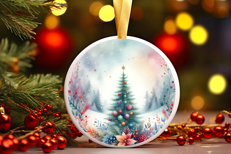 Round Christmass Ornament Sublimation|Clipart