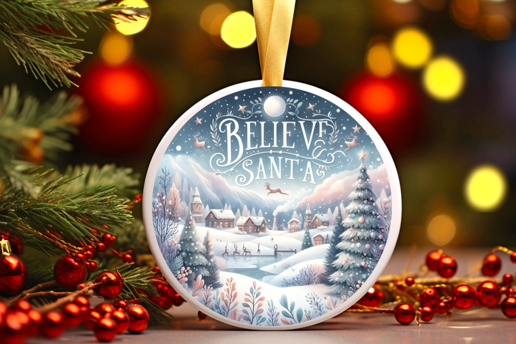 Round Christmass Ornament Sublimation|Clipart