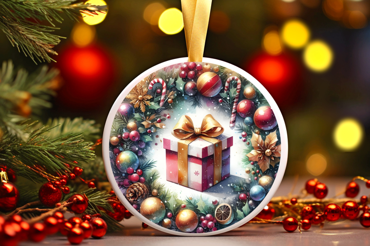 Round Christmass Ornament Sublimation|Clipart