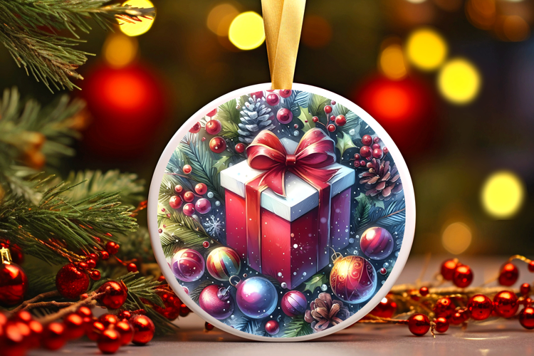 Round Christmass Ornament Sublimation|Clipart