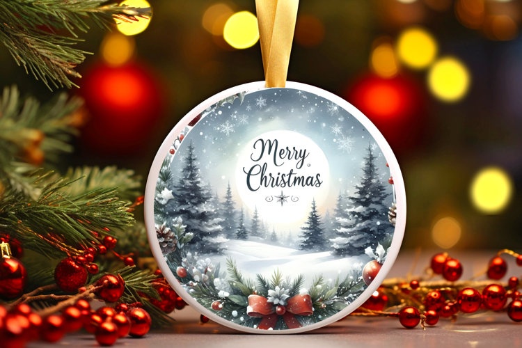 Round Christmass Ornament Sublimation|Clipart