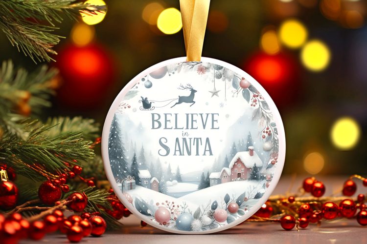 Round Christmass Ornament Sublimation|Clipart