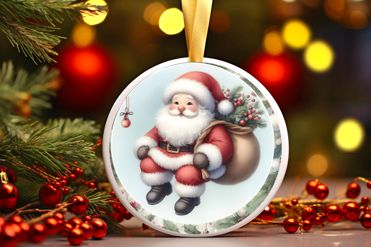 Round Christmass Ornament Sublimation|Clipart