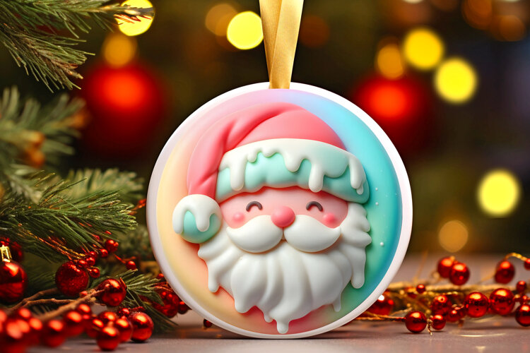 Round Christmass Ornament Sublimation|Clipart example image 1