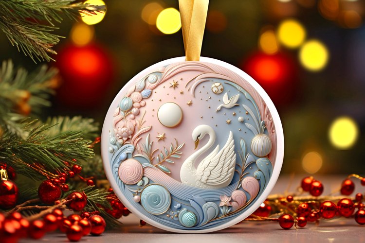 Round Christmas Ornament Sublimation|Clipart example image 1