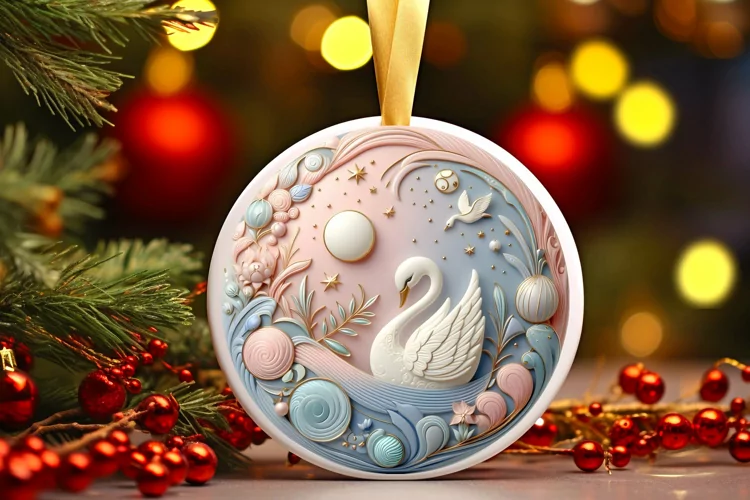 Round Christmas Ornament Sublimation|Clipart