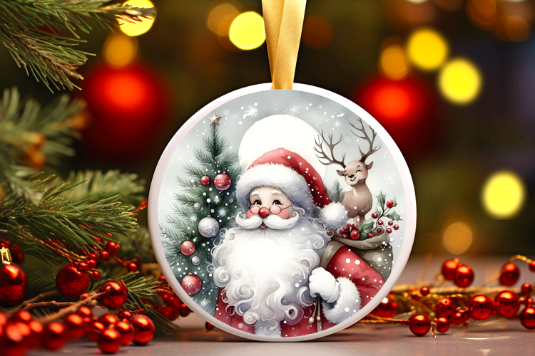 Round Christmass Ornament Sublimation|Clipart