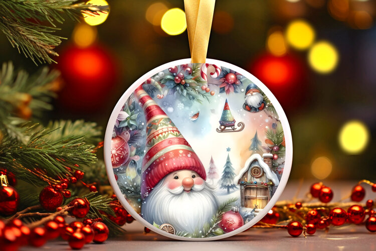 Round Christmass Ornament Sublimation|Clipart example image 1