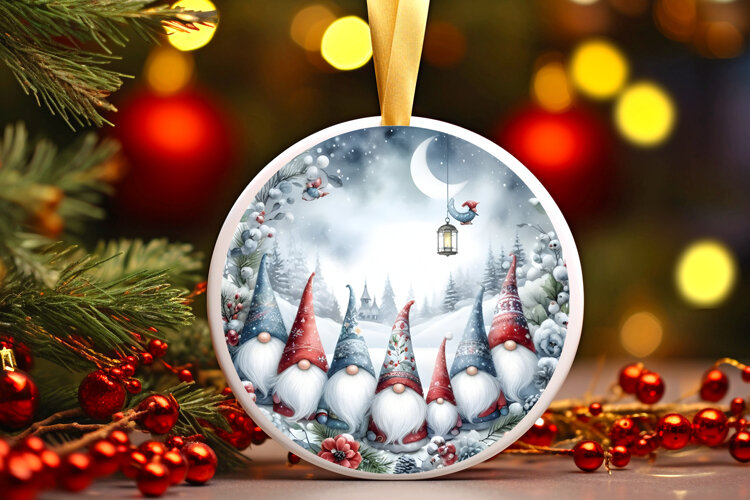 Round Christmass Ornament Sublimation|Clipart example image 1