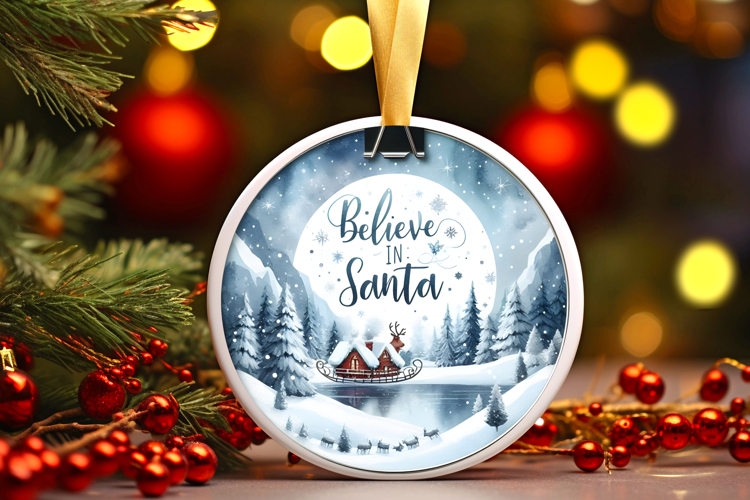 Round Christmass Ornament Sublimation|Clipart