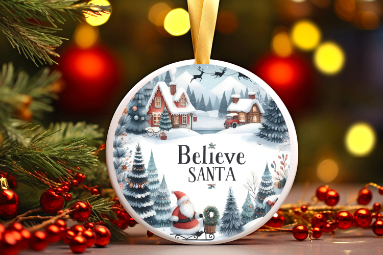 Round Christmass Ornament Sublimation|Clipart