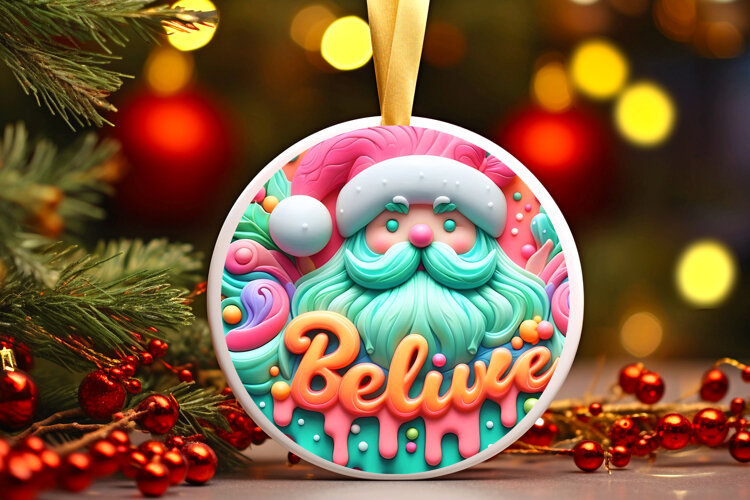 Round Christmass Ornament Sublimation|Clipart example image 1