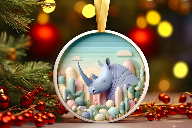 Round Christmas Ornament Sublimation|Clipart