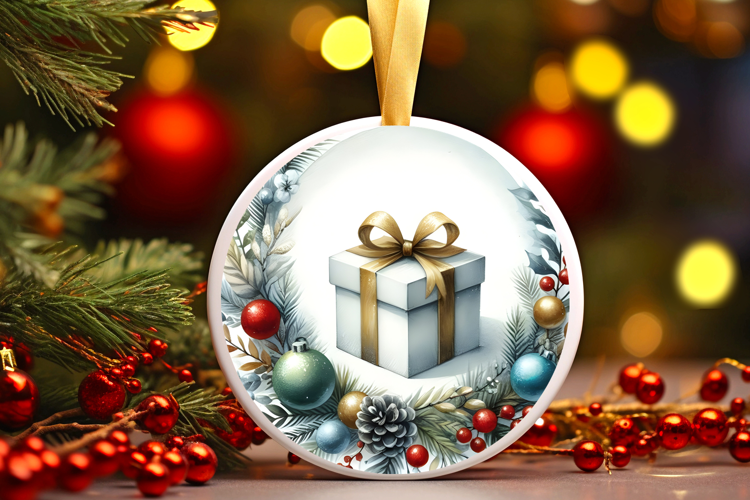 Round Christmass Ornament Sublimation|Clipart
