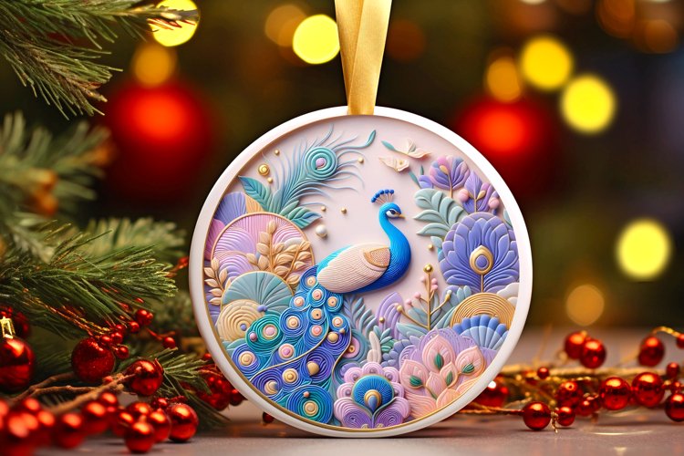 Round Christmas Ornament Sublimation|Clipart example image 1