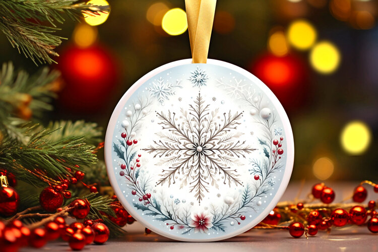 Round Christmass Ornament Sublimation|Clipart example image 1