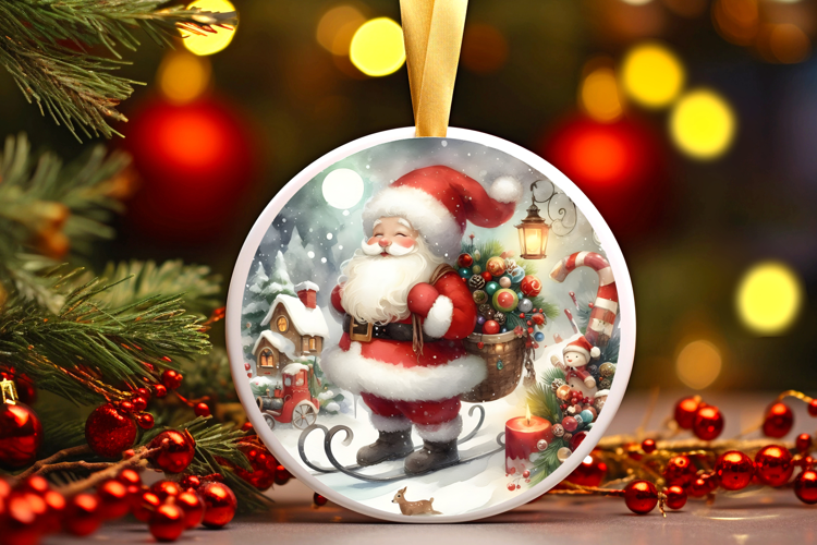 Round Christmass Ornament Sublimation|Clipart